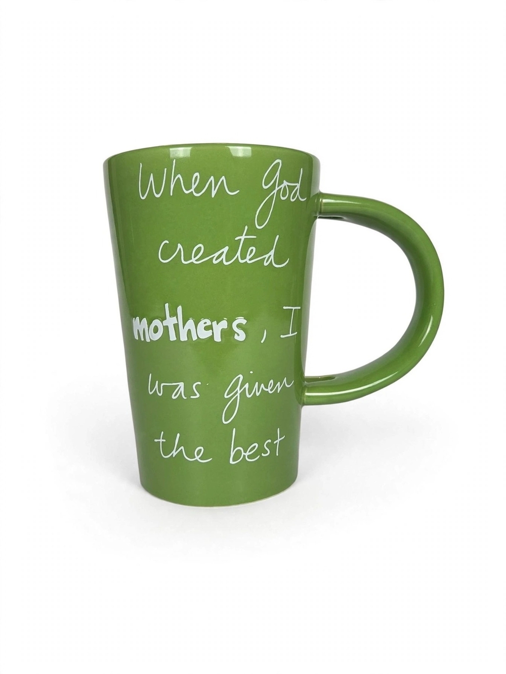 Sandra Magsamen Green Quote Mug When God Created Mothers Tall Ceramic